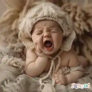 Baby weint im Schlaf